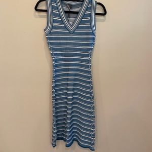 Bottega Veneta Stripe Wool Midi Dress